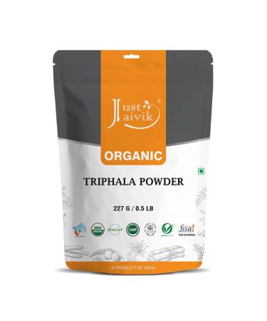Just Jaivik 100% Organic Triphala Powder - Certified Organic by OneCert Asia, 227 GMS / 1/2 LB Pound / 08 Oz - Balances DOSHAS as per Ayurveda