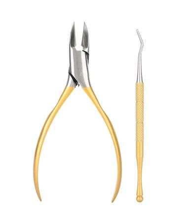Premium nail tongs corner pliers foot care fingernail nail cutter nail clip nail clipper snapser footnail pliers foot care for nail clipper nail cutter nail clipper (gold)