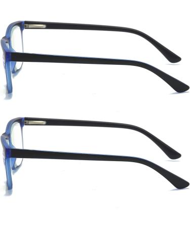 MMOWW 2-Pack Reading Glasses for Men & Women | Anti-Blue Computer Glasses with Spring Hinges - Blue 1.5x - Buy Online on GoSupps.com