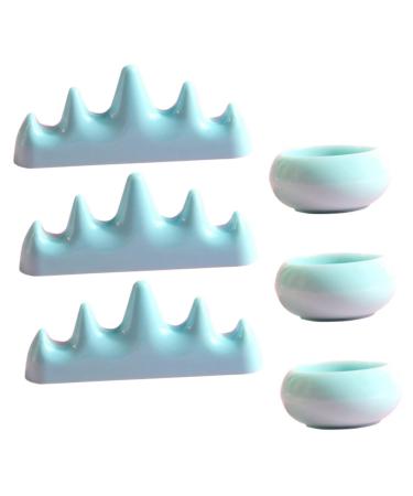 Beatifufu 1 Set Nail Art Brush Cup Bask Manicure Bowl Candle Holder Make up Holder Manicure Pen Holder Dip Nail Remover Gel Acetona Nail Brush Wash Holder Plastic Washing Rack Washing Cups