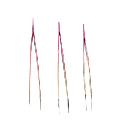 3PCS Nail Art Tweezers Set - Stainless Steel Manicure Tools Curved & Pointed Designs for Home & Salon Use Ideal for Eyelashes Jewelry & Rhinestones - Buy Online on GoSupps.com