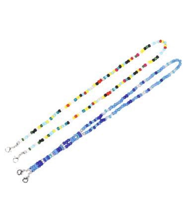 Clispeed 2 pc glasses mask chain chain holder for face cover glasses band glasses band glasses straps sunglasses linyard adjustable reading glasses mask bead chain mask band ear 50 0.3cm