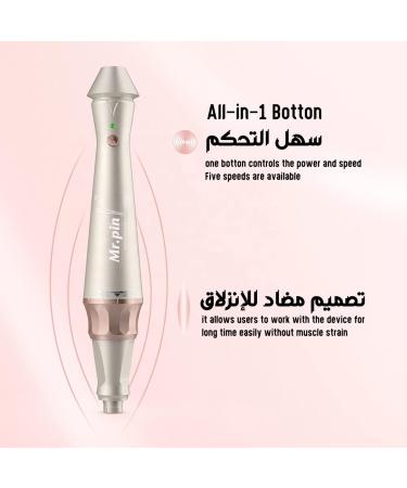 Original Derma Pen Mr.Pin E30 Plus - Wireless with 20 pcs Replacement Cartridges Different Sizes - For Skin and Hair Care - Buy Online on GoSupps.com