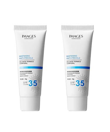 Lurrose 2PCs Moisturizing sunscreen SPF 35 Whitening Abti summer sprouts sunscreen facial lotion for dry and sensitive facial skin cosmetics summer trips (white)
