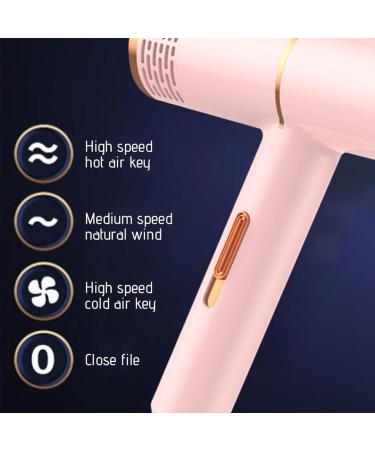 Portable Ionic High Speed with Attachments | Different Heat Settings Lightweight and Low Noise Fast Drying | For Home & Office & Travel (Pink) - Buy Online on GoSupps.com
