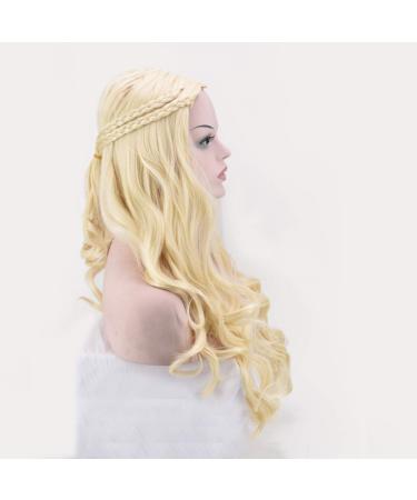 Buy Wavy Long Curly Gold Synthetic Wig for Ladies - 80s 70s 60s 50s Cosplay Hair - Buy Online on GoSupps.com