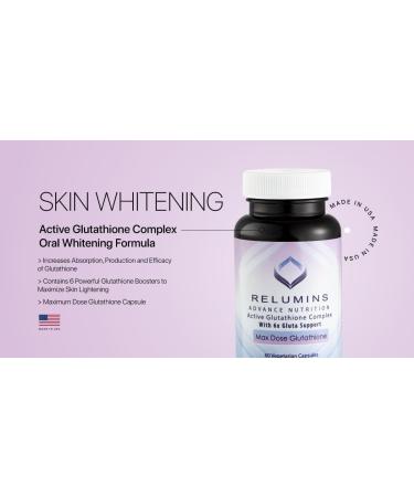Relumins Advance White Active Glutathione Complex - 3 Bottles Oral Lightening Capsules for Skin Brightening & Rejuvenation - 60 Capsules Each - Buy Online on GoSupps.com
