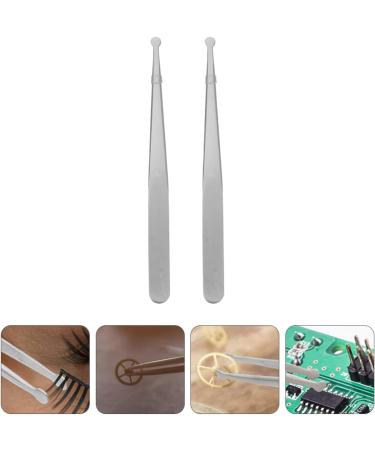 Ultechnovo 2-in-1 Stamp Tweezers | Hair Removal & Jewelry Tool | Antistatic Stainless Steel | Precision Eyebrow & Lab Use - 12x1cm Silver - Buy Online on GoSupps.com