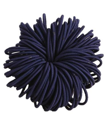 WROLY Hair Bands Hair Bands For Women Ponytail Holders Hair Bobbles Hair Ties 4mm Hairbands Hair Bands For Girls Hair Bobbles Elastic Hair Bands Perfect for Women and Girls (Navy Blue 50-Pcs) 50-Hair Bands (Navy Blue)