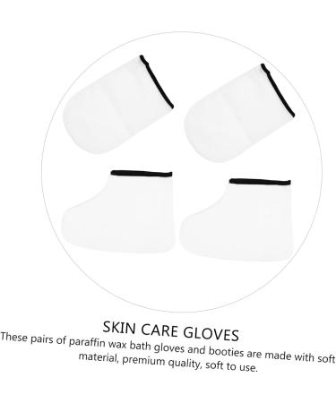 Healeved 4 Pairs Leather Horn Boots Light Paraffin Wax Kerotherapy Gloves Men Gel Manicure Gloves Wax Bath Foot Beauty Foot Brush Dry Hands Polyester Lining White Liner - Buy Online on GoSupps.com