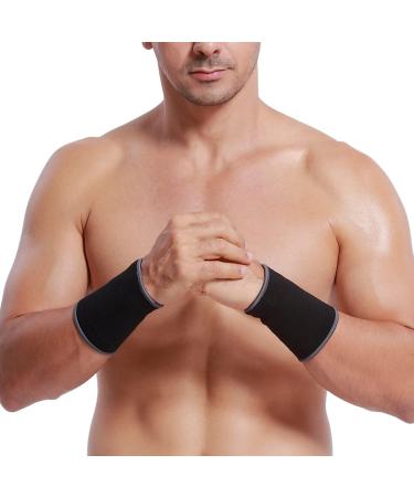 NeoTech Care Wrist Band - Elastic & Breathable Knitting for Tennis & Gym - Black (Size S 1 Pair) | International Shipping Available - Buy Online on GoSupps.com