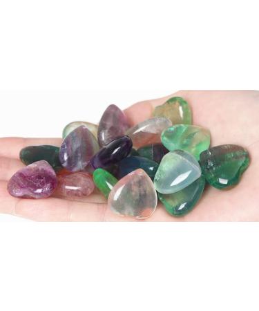 XIANNVXI 20 Pcs Natural Fluorite Crystal Heart Stones - Healing Gemstones for Energy Balancing and Meditation | Reiki Crystal Gifts - Buy Online on GoSupps.com