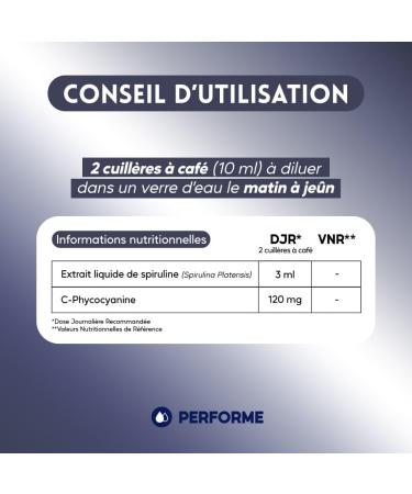 Blue Spirulina 12000mg/l Competitions & Performance Ultra Concentrated Phycocyanin 20 doses Pleasant taste 100% Natural Made In France Performe - Buy Online on GoSupps.com
