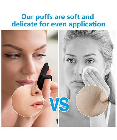 Ainiv 4PCS Black Cotton Soft Triangle Wedge Makeup Powder Puffs - Ideal for Loose Powder & Mineral Powder - Cosmetic Foundation Sponge Tool - Buy Online on GoSupps.com