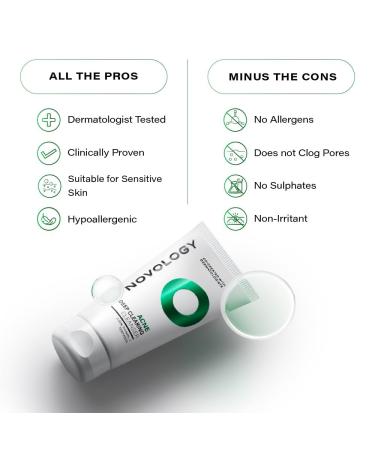 Novol.ogy Acne Deep Clearing Cleanser with Thymol+Terpineol| Face Wash for Acne Whiteheads Blackheads| Gentle Non-Drying Formula Suitable for Sensitive skin| 150ml - Buy Online on GoSupps.com
