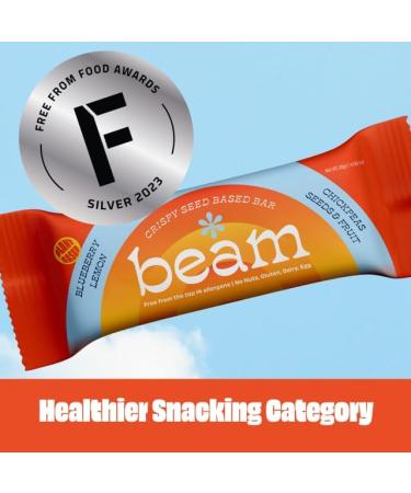 BEAM Blueberry Lemon Crispy Seed Bar | Nut-Free & Gluten-Free | Plant-Based High Fiber Snack (12 Bars) - Buy Online on GoSupps.com