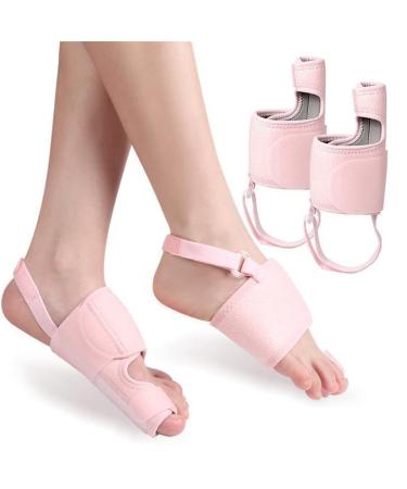 Bunion Corrector for Women & Men Orthopedic Bunion Splint Adjustable Foot Wrap & Big Toe Separator for Pain Relief and Toe Straightening Day/Night Support (Pink)
