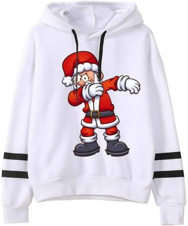 Bigfanshu Womens Dresses Christmas Print Hooded Long Sleeves Sweatshirt Pullover Tops Shirt - Buy Online on GoSupps.com