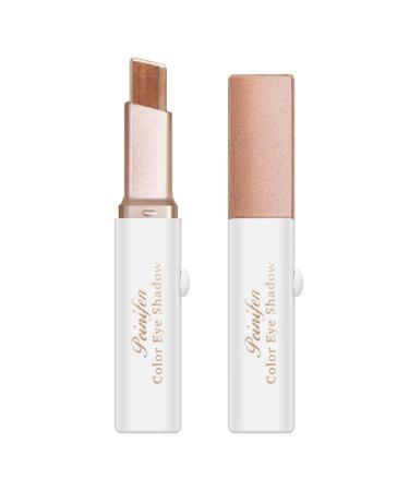 Eyeshadow Stick for Eyes - Natural Pink Brown 6 Gradient Bicolor Shimmer Eye Shadow for Women Girls Eyes Cosmetics Makeup Beginner Matte Finish Shimmer Waterproof Long Lasting Eyeshadow Pencils Z/c 04#earth Color