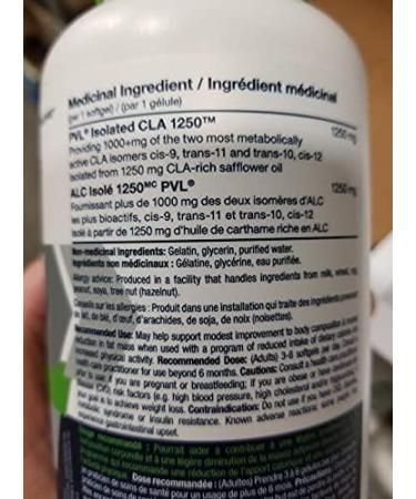 PVL Isolated CLA 1250 Weight-Loss Supplement Stimulant-Free Fat Burner and Metabolism Booster Diet Pills for Lean Muscle Tone Bonus Size 150 + 30 Free Softgels - Buy Online on GoSupps.com