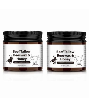 Suet Honey Emollient Cream, 60g Suet Face Moisturizer Cream, Suet Honey, Emollient Face Cream with Tallow, Face and Body Moisturizer, Tallow Skin Moisturizer (2pcs)