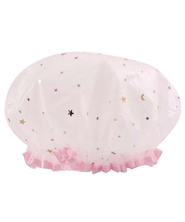Double Adult Professional Swimming Caps Shower Hat Waterproof Shower Cap for Women Reusable White