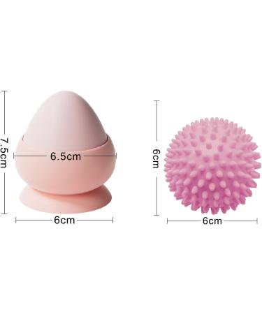 Pink Trigger Point Presser Fascia Ball - Massage Device for Muscle Pain & Tension Relief | Suction Cup Handle & Pink Hedgehog Ball - Buy Online on GoSupps.com