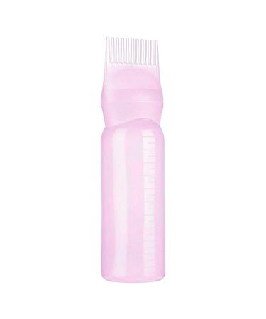 Vbnuyhim Hair Dye Brush Bottle Root Comb Applicator Bottle Hair Oil Applicator Bottle with Brush Oil Applicator Bottle for Hair Scalp Oil Applicator Pink