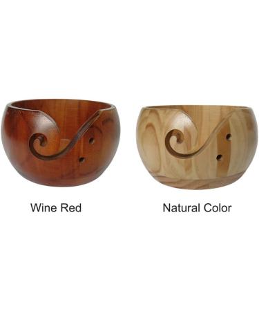 Beiyoule Handmade Bamboo Yarn Bowl - Knitting Wool Holder for Crochet and Embroidery - Wine Red - Buy Online on GoSupps.com