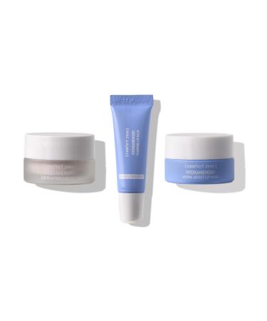 comfort zone Hydramemory Lip Trio Hydrating 3-Step Lip Routine with Plumping Lip Balm Hydra-Boost Lip Mask and Exfoliating Lip Scrub (10ml each) (3 Piece Set)