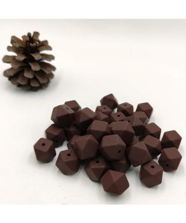 50pcs Coffee Color 14mm Silicone Hexagon Pearl Beads - DIY Jewelry Making Spacer Beads - Buy Online on GoSupps.com