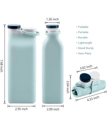 E-Senior Collapsible Water Bottle BPA Free 20oz - Foldable Sports Bottle, Triple Leak Proof, Lightweight for Travel (Blue) - Buy Online on GoSupps.com