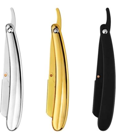 Manual Razor with Folding Handle - Barber Shaving Tool & Hair Clipper - Golden Finish (No Shaving Disc) - Buy Online on GoSupps.com