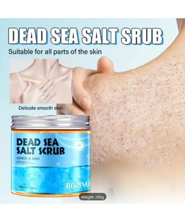 Dead Sea Salt Scrub Lemon & Mint Natural Body Exfoliator 7.054 oz - Buy Online on GoSupps.com