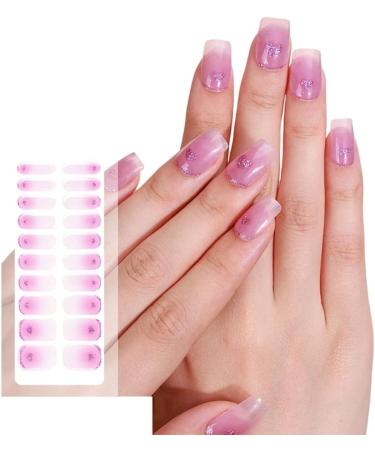 Bottone Semi Cured Gels Nails Stickers Light Required Nails Polish Strips Gels Nail Strips Nails Decortions for Party Wedding Style5 - Buy Online on GoSupps.com