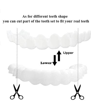 Flipped Warm Cosmetic Veneers Teeth Set - 2 Pairs for Top & Bottom | Lightening & Brightening Dentures for Instant Smile Makeover - Buy Online on GoSupps.com