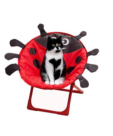 KnocKconK Cute Cat Chair, Cozy Small Dog Bed, Foldable Pet Sofa, Comfortable & Durable RedBlack