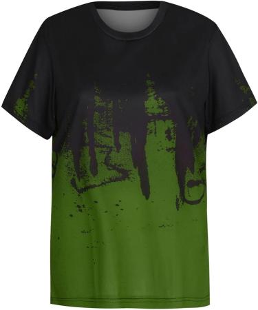 QUNPIU Men's Two-Piece Sport Suit Set - Green Fashion Print Shirt & Shorts - Size Medium - Buy Online on GoSupps.com