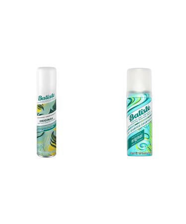 Batiste Dry Shampoo Spray Original Scent 200-ml (Packaging may vary) & Dry Shampoo Spray Original Scent Mini Size Refresh Hair and Absorb Oil Between Washes