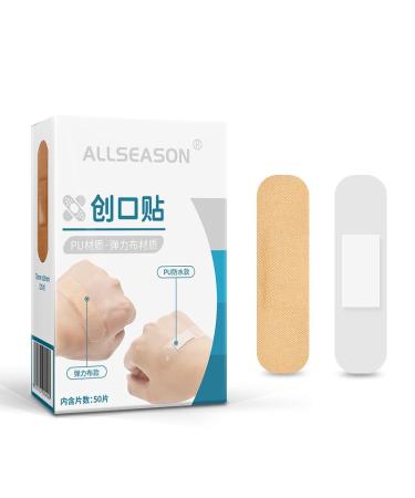 Adhesive Bandages 100pcs 2 Kind Patch Bandages Flexible Breathable Fabric and Waterproof Fingertip Bandages Bulk for Family First Aid Wound Skin Wrap
