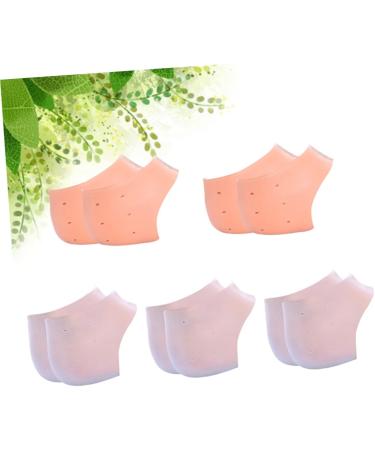 FOMIYES 10 Pairs Silicone Foot Heel Socks Cushion Sleeves Protective Sleeve Silicone Heel Grips Walking Accessories Reusable Moisturizing Feet Moisturizing Socks Foot Spa Socks Boots Crack - Buy Online on GoSupps.com