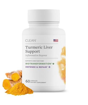 Clean Program Liver Support Supplement for Liver Health & Detox Milk Thistle Turmeric Supplement with Antioxidant Protection Vegetarian Capsules Non-GMO Gluten & Soy Free - 60 Count