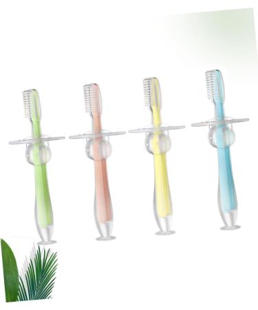 Buy Healvian 4-Piece Silicone Toddler Toothbrush Set - Infant & Suction Training Brush - Buy Online on GoSupps.com
