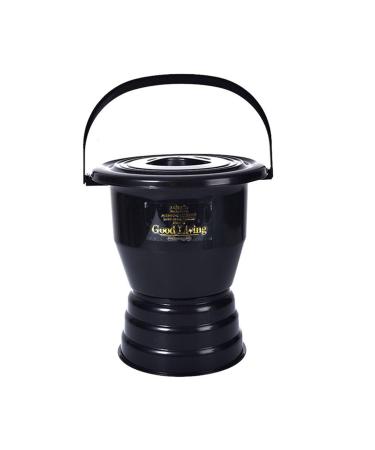 NEDLON Chamber Pot with Handle Generic Bedpan Portable Toilet Urinal Spittoon Potty Pee Bucket for Pregnant Woman Elderly Adults (Color : Black Size : 27.5cm) 27.5cm Black