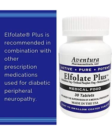 ELFOLATE Plus 3mg L-Methylfolate Methyl Folate Supplement - Professional Strength Medical Food Recommended by Doctors - 30 Tablets - Buy Online on GoSupps.com