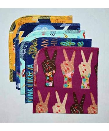 Girl Power Printed Flannel Paperless Towels - Set of 5 (12x12 Inches, 1 Ply) | Eco-Friendly Reusable Towels - Buy Online on GoSupps.com