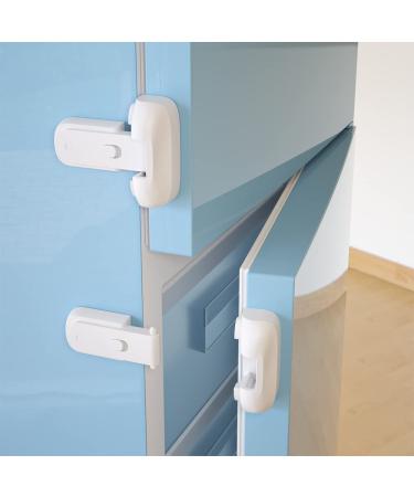 SAFELON 2 Pcs Baby Safety Fridge Lock, Child Proof Refrigerator Freezer Door Lock, Protect Refrigerators with Damaged Sealing Strips (White)