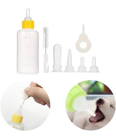7 Pcs Cat Nursing Bottle 60ml Pet Feeding Bottle with Replacement Nipples and Cleaning Brushes for Pet Puppy Cat Kitten Rabbit - Buy Online on GoSupps.com
