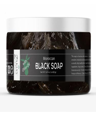 Zakia's Morocco Moroccan Black Soap - Original -16 oz value size