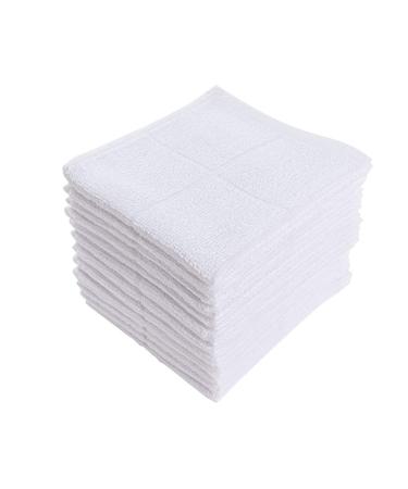 Glynniss Dishcloths Kitchen Highly Absorbent Dish Rags 100% Cotton Dish Cloths for Washing Dishes, Cleaning (11 x 11 Inches, 12 pcs, White)